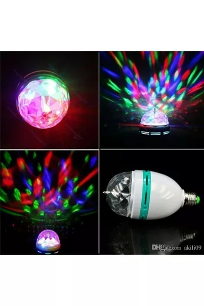 Colorful LED Rotating Disco Ball Bulb Night Light 3 Watt  Socket Colorful Disco Bulb