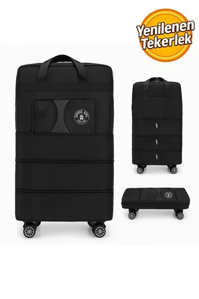 حقيبة سفر بعجلات دوارة بزاوية  درجة مع ثلاثة طيات - حقيبة كبيرة الحجم