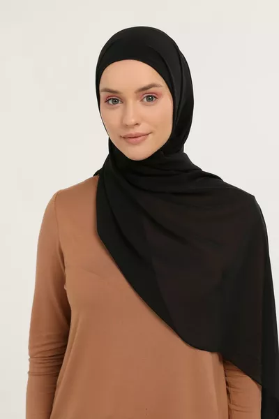 Ready-to-Wear Practical Luxury Tube Bonnet Chiffon Scarf Black
