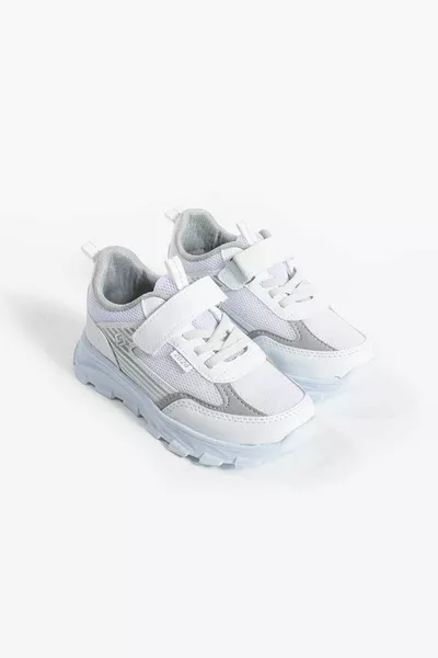 حذاء رياضي مريح يومي للأطفال للجنسين مع شريط لاصق ومرن، نعل بولي خفيف