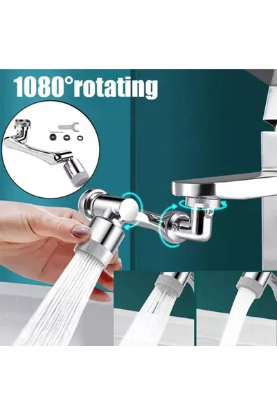 Embout de robinet robotique à 2 fonctions pivotant à  degrés | Robinet multifonction robotique à jet