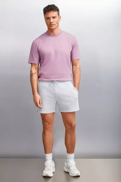 Lucı Men Regular Gray Mélange Shorts