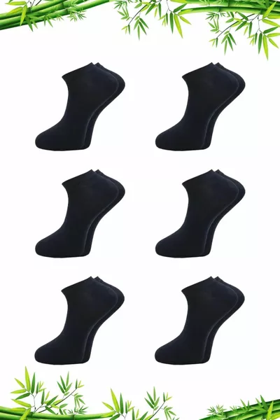 جوارب بامبو رجالية كحلي بدون خياطة، عبوة 6 قطع