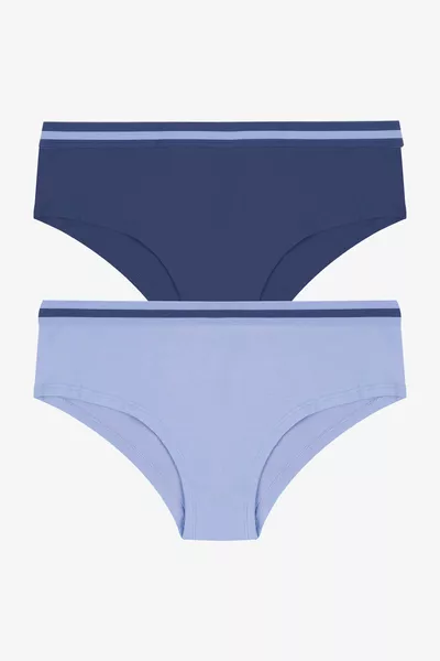 Culotte hipster en coton double gratté pour femme avec taille élastique