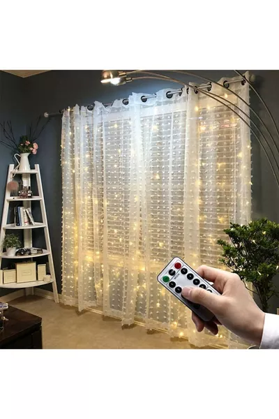 Perde Peri Led cm*cm Led Kumandalı 8 Ayrı Moda Sahip m Sarı Işık