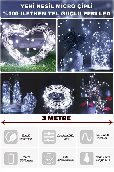  метра белая светодиодная гирлянда 'Фея', декоративный свет, белая декоративная лампа, украшение дома и ёлки на Новый год