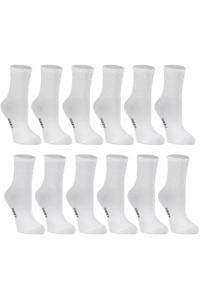 Calze da tennis da donna corte senza righe, colore crema, confezione da 