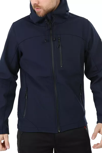 Men's Fleece-Lined Waterproof and Windproof Softshell Sports Jacket