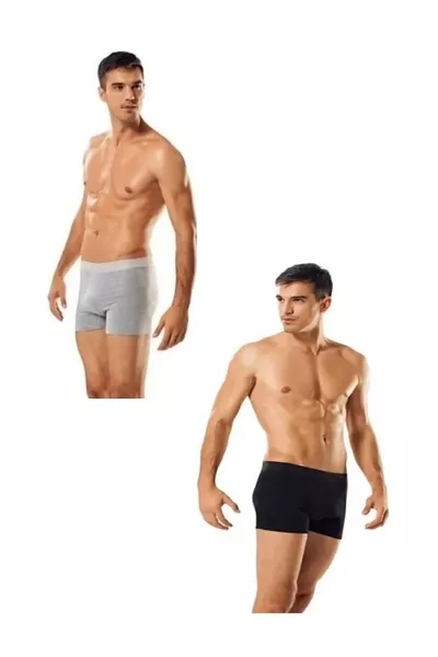 Boxer da uomo in elastan lycra 3 neri + 3 grigi confezione da 6 Abani Classic