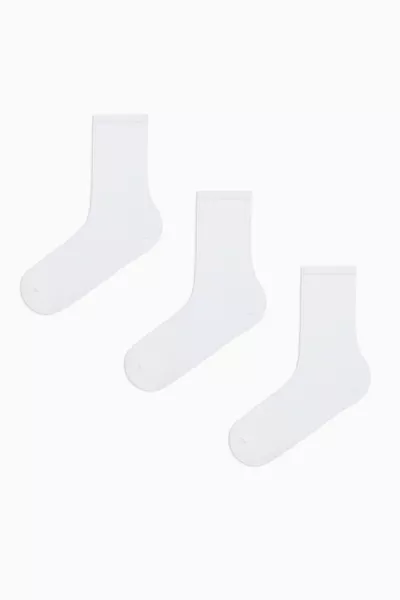 Chaussettes Socquettes Blanches de Tennis pour Homme Lot de 3