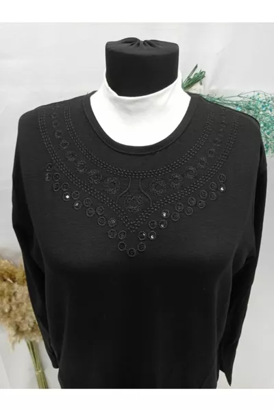 Women's Plus Size Crew Neck Mother’s Cotton T-Shirt