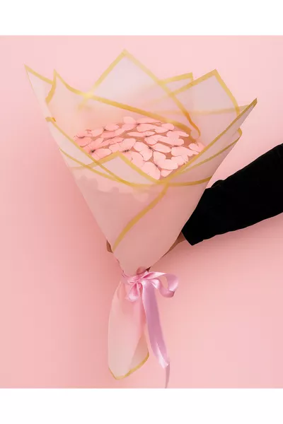 Букет с розови пеперуди с LED светлини, декоративен концептуален подарък за майка, любим човек или приятел