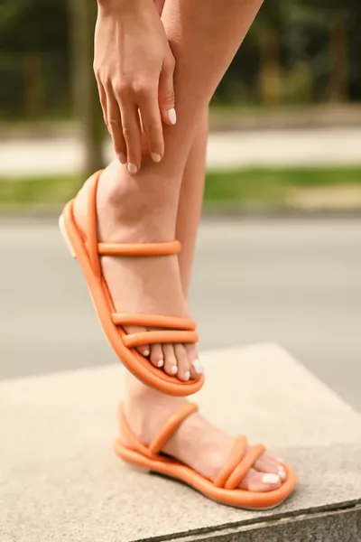 Women's Orange Rome Double Strap Puff Sandals 2cm 