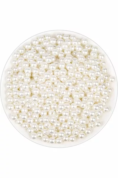 8 mm Perlenperlen  Gramm - Creme - Für Taschen- und Schmuckherstellung