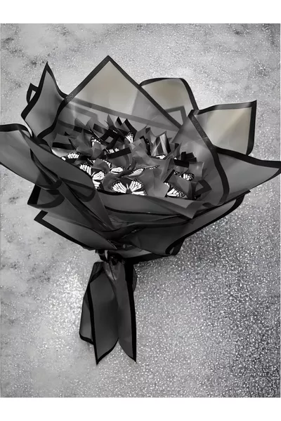 Букет с LED светлини във формата на пеперуда, черна опаковка, декоративен подарък за майка, любим човек или приятел