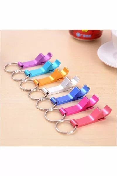 Мини джобен алуминиев преносим практичен отварач за бутилки, ключодържател