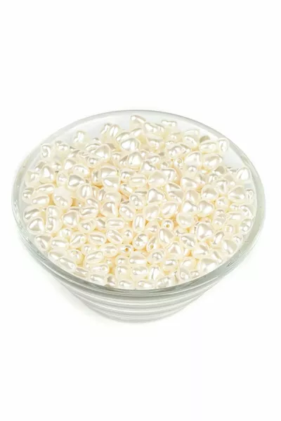  грамм - 6 мм, кремовые сердечные жемчужные бусины, роскошные барочные сердечные жемчужины, ( г - около  штук)