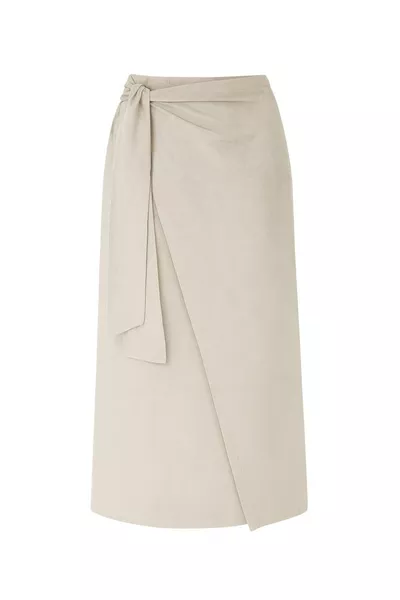 Tie-Waist Linen Skirt - Stone Color