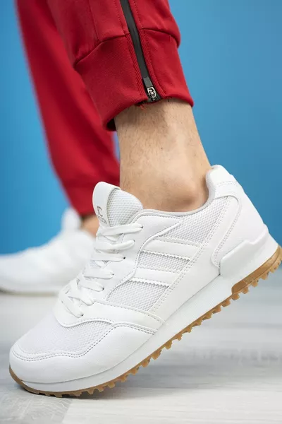 حذاء رياضي أبيض للجنسين 