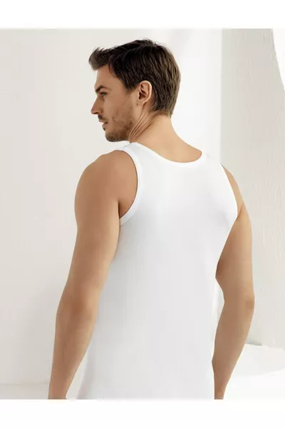 Canottiera da uomo bianca, confezione da 6, % cotone 