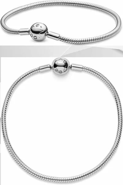 Exact Brand Model Ball Bearing Engraved Stainless Steel Bracelet pandor.a bracelet with attachable charms