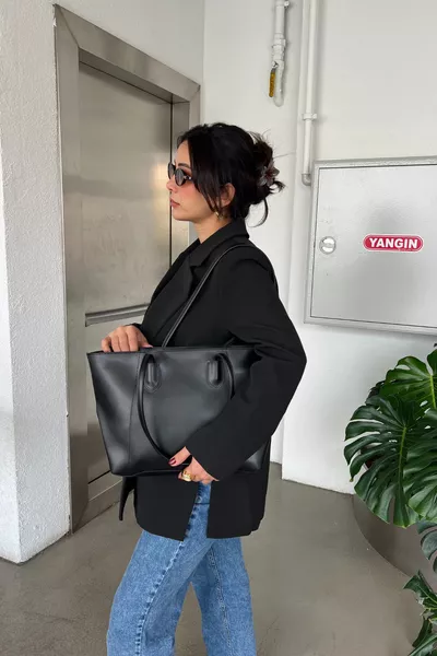 Sac à main en similicuir Elena noir