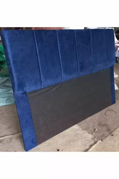 Boxspring hoofdeinde gespleten nubuck donkerblauw