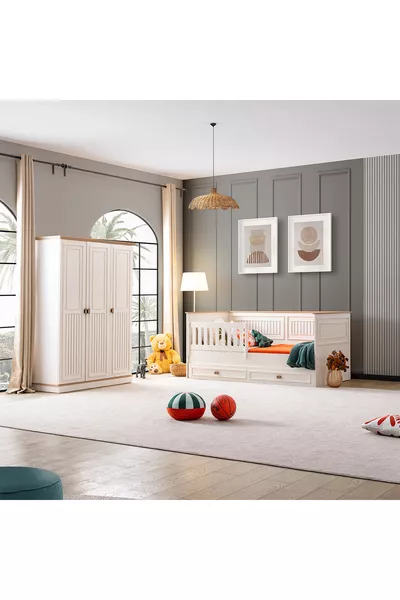 Genç Odası, Zenit 3 Kapaklı Dolap, Yavrulu Korkuluklu Sedir Karyola