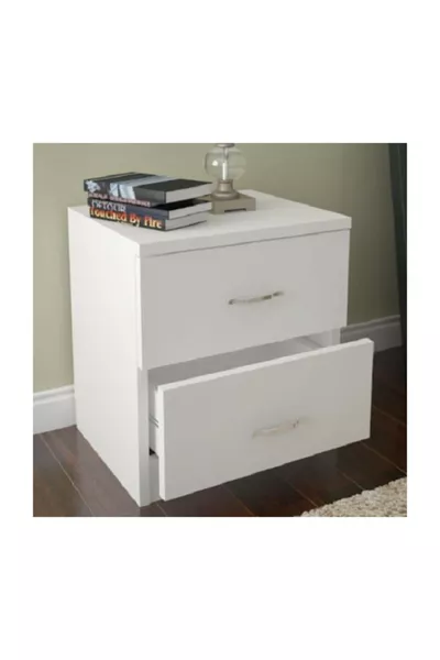 طاولة السرير نجمة بدون ساقين درجتين بيضاء