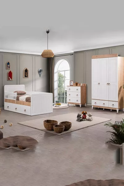 % Mdf Materiale Eva Rovere Set Camera da Letto per Bambini