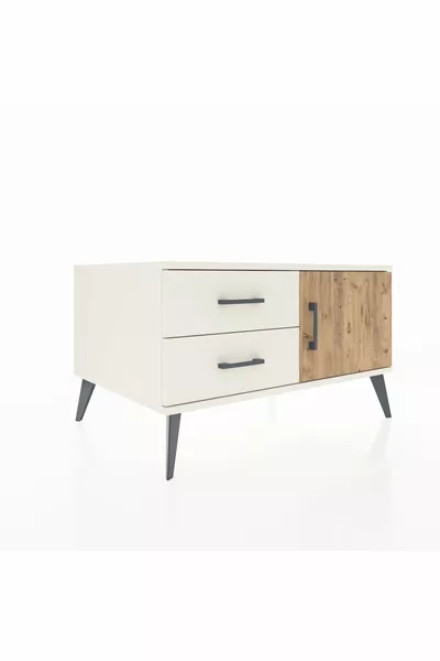 خزانة كرونوس براف واحد ودرجين و باب واحد لون حجر القمر-صنوبر/حجر القمر