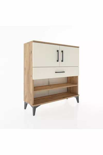 Arges Şifonyer 3 Raflı Tek Çekmeceli 2 Kapaklı  Çam-Aytaşı
