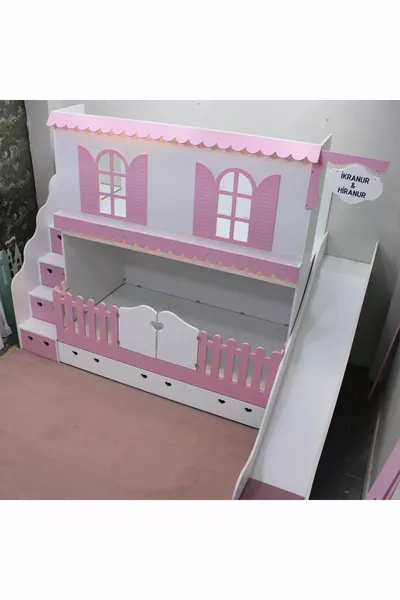 Alaçatı Bunk Bed with Slide and Small Bed