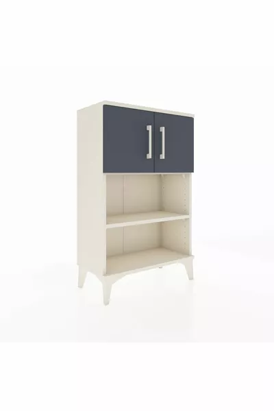 خزانة أرغيس كومودين بدرجين وغطائين بحجر القمر - أنثراسيت