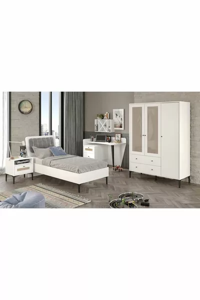 Trio White L Youth Room Set (%MDF)