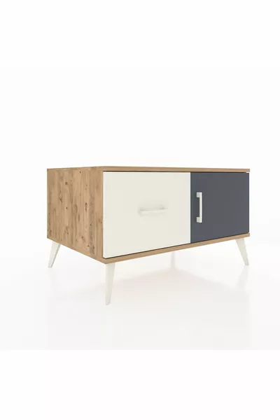 خزانة كرونوس رف واحد، درج واحد، باب واحد، شجر الصنوبر - ألوان أنثراسيت / حجر اليشم