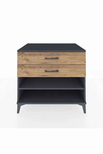 خزانة كرونوس بدرجين ورف واحد أنثراسيت-صنوبر