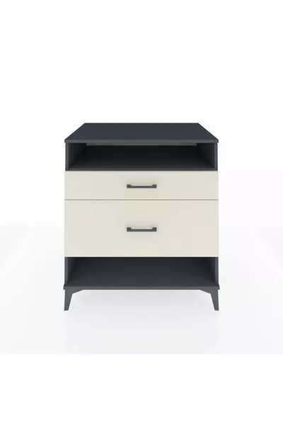 Kronos Dresser Single Shelf 2 Drawers Anthracite-Slate