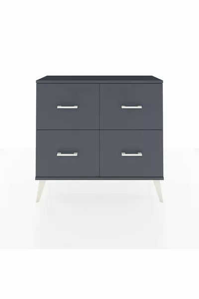 خزانة أرجيس ب٤ أدراج خشب الصنوبر - أنثراسيت