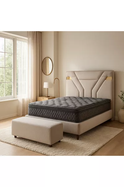 EENPERSOONSBED + ONDERSTEL + HOOFDSTEUN + POEF SEPTEMBER SET