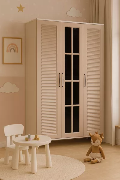 Fairy Tale 3-Door Cabinet | % MDF | REHAU Doors | Wooden Legs | Functional and Stylish