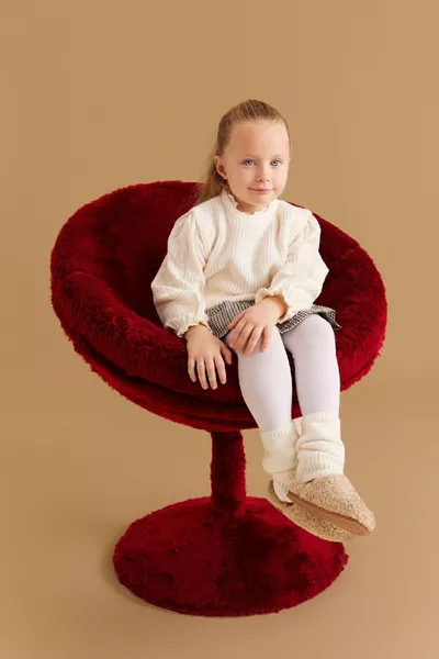 Girl Baby Crew Neck Knit Pattern Sweater wn