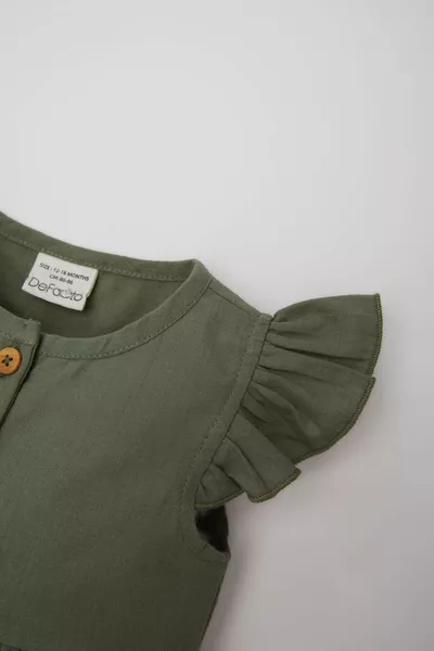 Baby Girl Sleeveless Linen-Look Dress SM