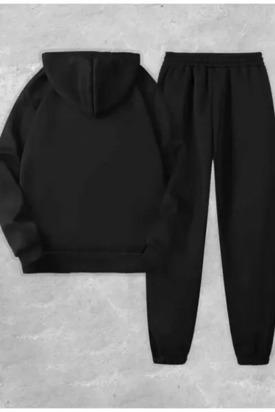 Спортивный костюм с капюшоном, молнией и карманами-кенгуру
