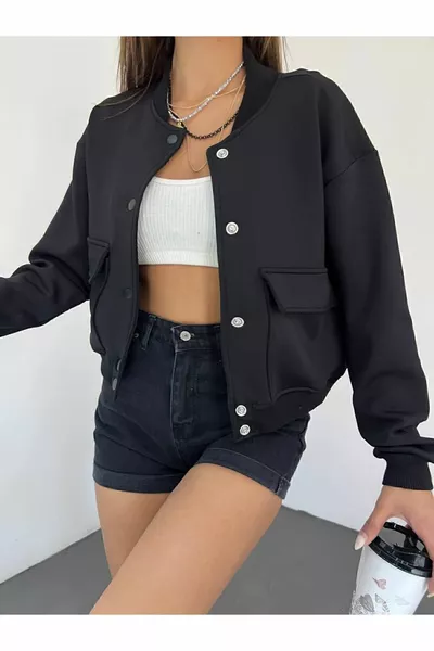 Blouson aviateur à double poche en tissu de plongée