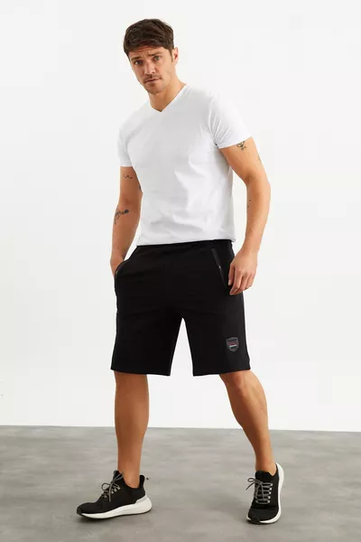  Zwarte Herenshort met Zakborduursel