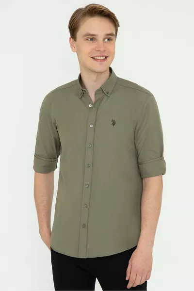 قميص رجالي أخضر