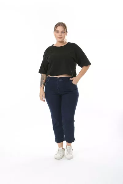 بنطال بحزام مطاطي عند الخصر