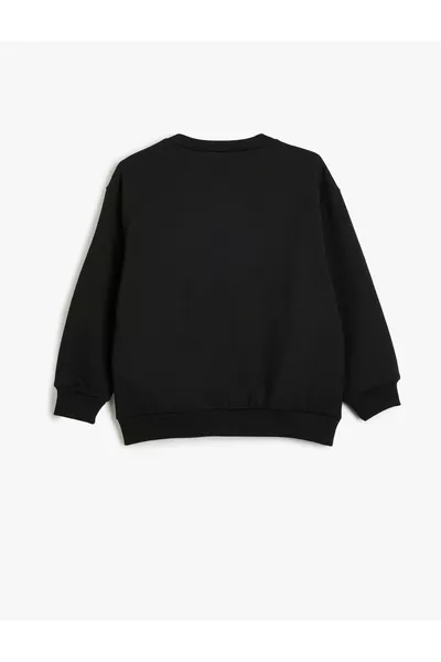 Langärmeliges Sweatshirt mit Rundhalsausschnitt und Sloganprint