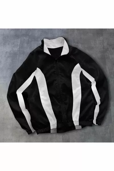 سترة واقية من الرياح والمطر يونيكيس بحجم كبير بنقشة قماش المظلة